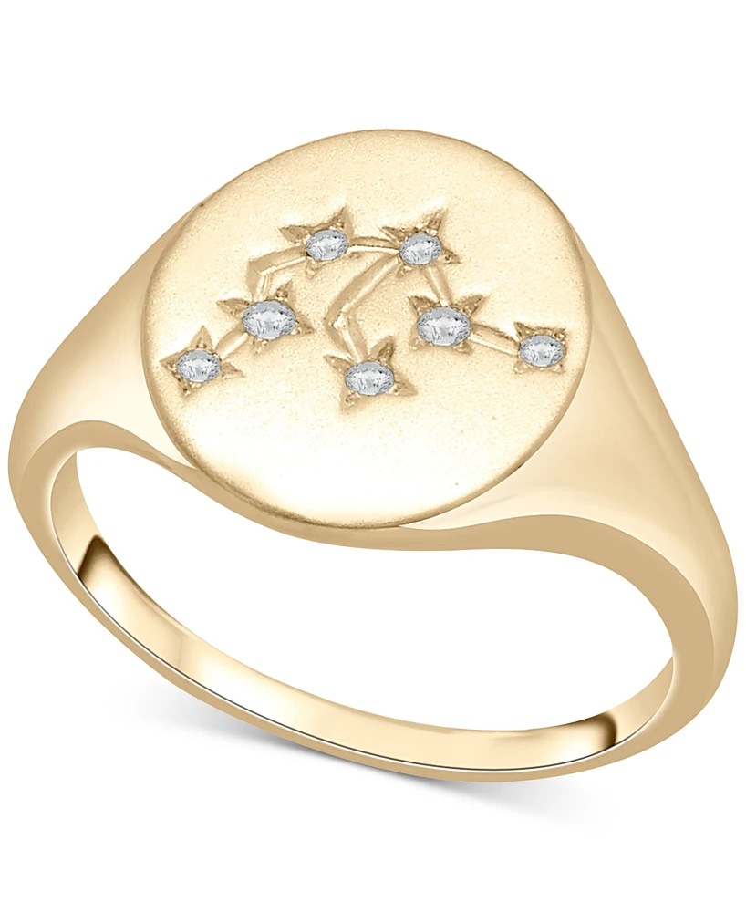 Wrapped Diamond Aquarius Constellation Ring (1/20 ct. t.w.) in 10k Gold, Created for Macy's