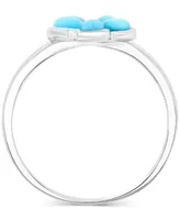 Larimar Flower Ring (1/2 ct. t.w.) Sterling Silver