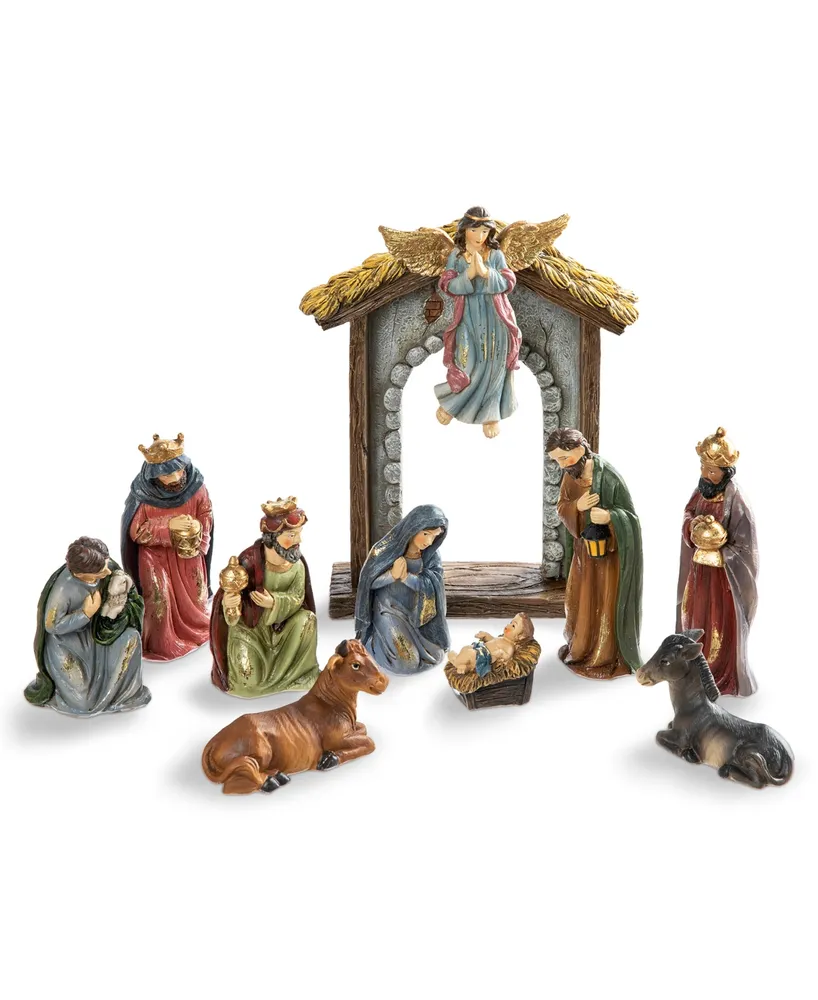 Glitzhome Resin Nativity Figurine Set