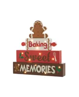 Glitzhome 12" Lighted Wooden Christmas Gingerbread Man Table Decor