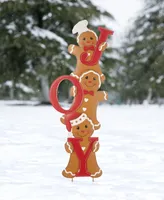 Glitzhome 46.75" Metal Joy Gingerbread Man Yard Stake