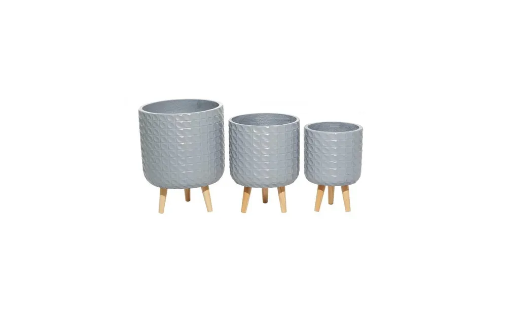 Magnesium Oxide Contemporary Planters, Set of 3