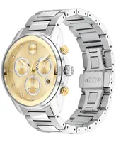 Movado Men's Swiss Chronograph Bold Verso Stainless Steel Bracelet Watch 44mm