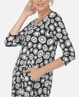 Women's Printed Geometric Circle Tunic Top