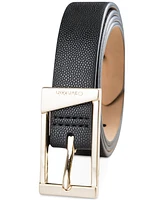 Calvin Klein Skinny Geometric Center Bar Buckle Dress Belt