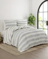 Home Collection Premium Down Alternative Distressed Stripe Reversible Comforter Set, King/California King