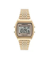 adidas Unisex Digital Two Gold-Tone Stainless Steel Bracelet Watch 36mm