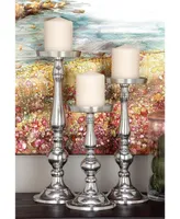 Traditional Candle Holder, Set of 3 - Silver