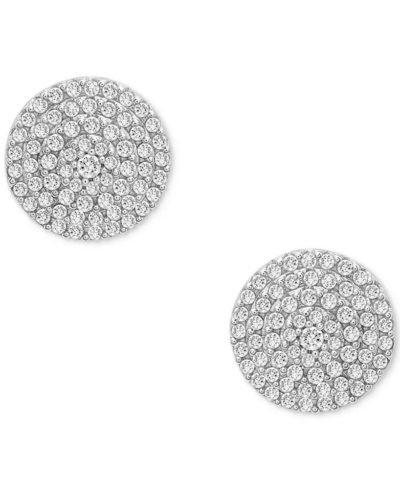 Wrapped in Love Diamond Circle Stud Earrings (1/2 ct. t.w.) in 14k White Gold, Created for Macy's