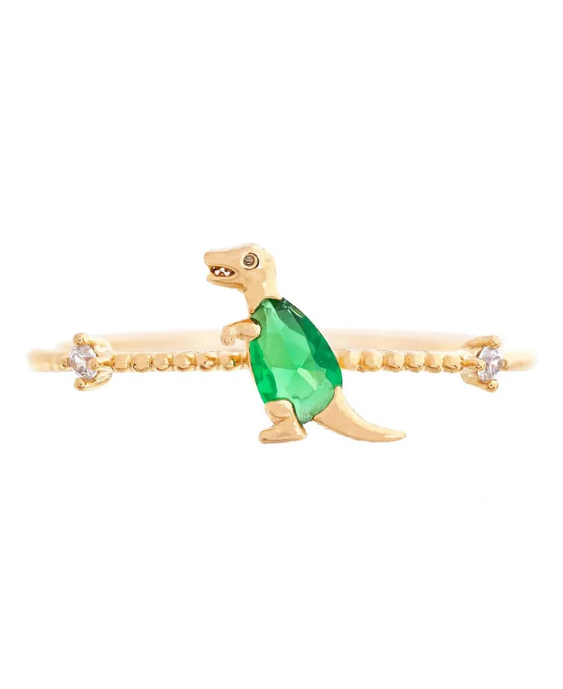 Girls Crew Terrific T-Rex Ring - Gold