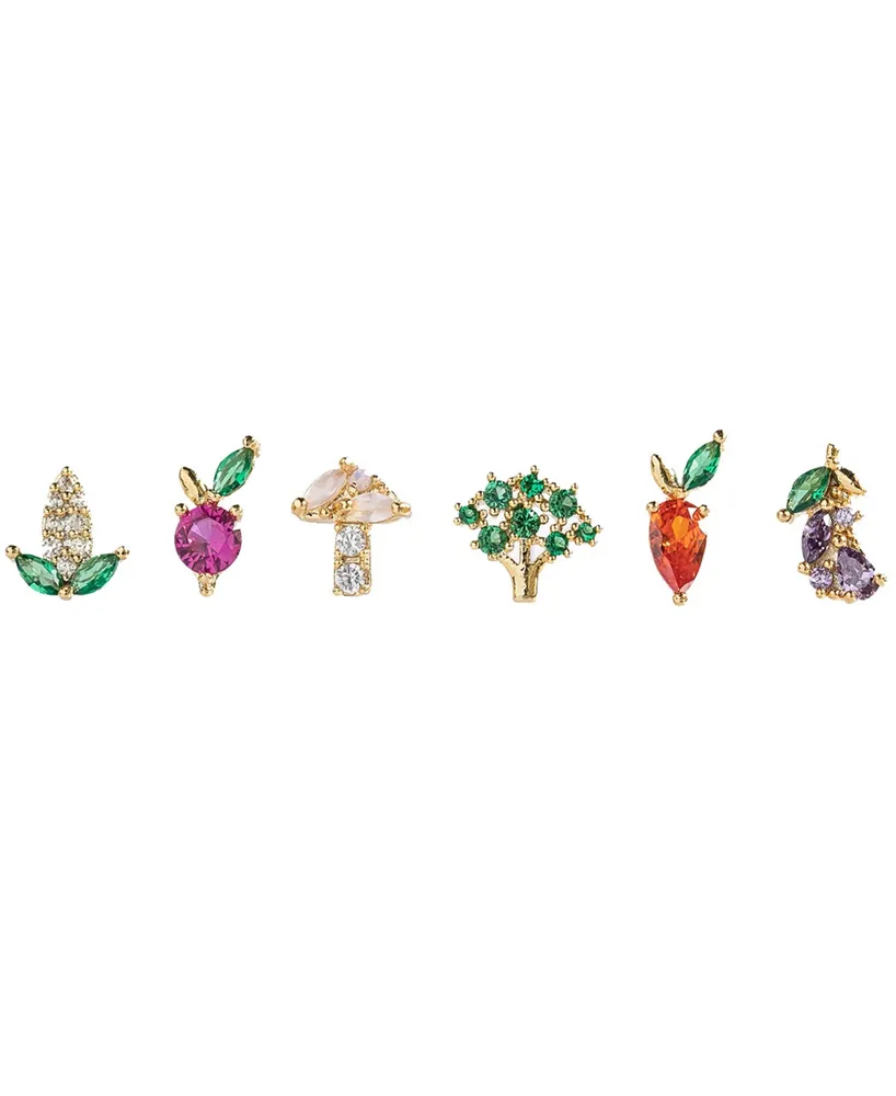 Girls Crew Farmers Market Veggie Stud Earring Set - Gold