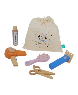 Manhattan Toy Company Posh Pet Day Spa Pretend Wooden Pet Grooming Play Set, 6 Piece