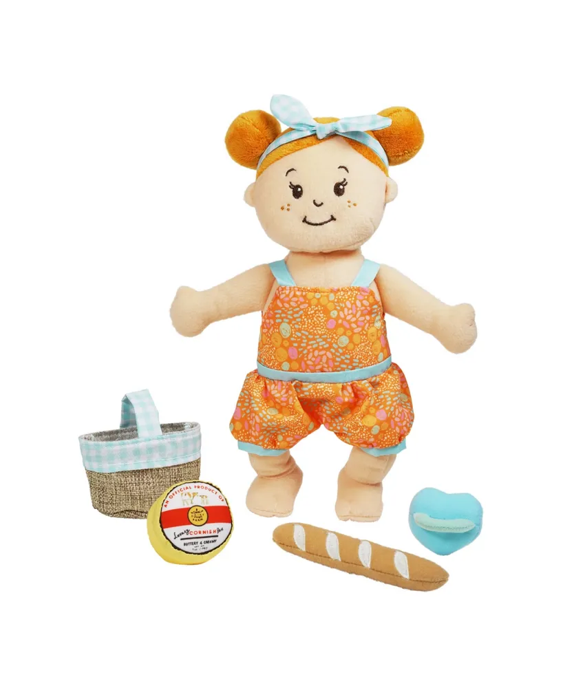 Manhattan Toy Company Wee Baby Stella Peach Al Fresco 12" Soft Baby Doll Set, 6 Piece