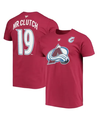 Men's Fanatics Joe Sakic Burgundy Colorado Avalanche Authentic Stack Retired Player Nickname and Number T-shirt