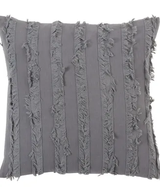 Saro Lifestyle Fringe Stripe Decorative Pillow, 18" x