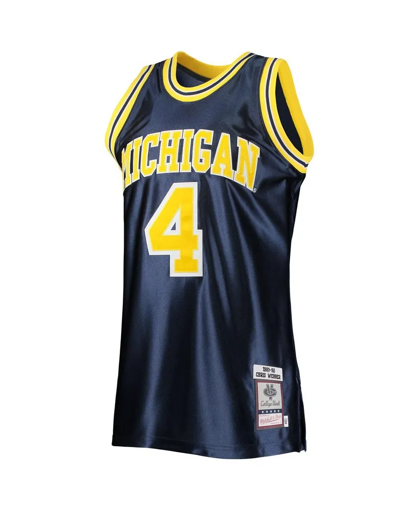 Men's Mitchell & Ness Chris Webber Navy Michigan Wolverines 1991-92 Authentic Throwback College Jersey