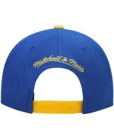 Men's Mitchell & Ness Royal, Gold Golden State Warriors Hardwood Classics Snapback Hat