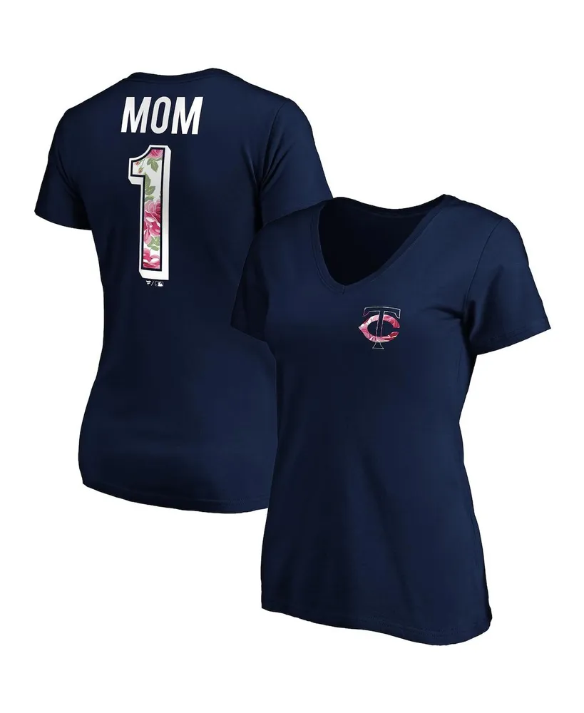 Lids Cleveland Indians Fanatics Branded Women's Mother's Day Logo V-Neck T- Shirt - Navy