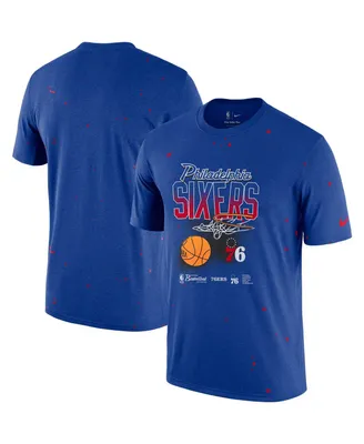 Men's Nike Royal Philadelphia 76ers Courtside Splatter T-shirt