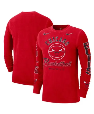 Men's Nike Red Chicago Bulls Courtside Retro Elevated Long Sleeve T-shirt