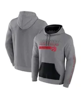 Men's Fanatics Heathered Gray Toronto Raptors Off The Bench Color Block Pullover Hoodie