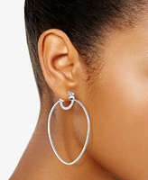 Simone I. Smith Platinum Over Sterling Silver Earrings, Crystal In-and