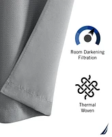 Nautica Milton Thermal Woven Room Darkening Grommet Window Curtain Panel Set, 38" x 96"