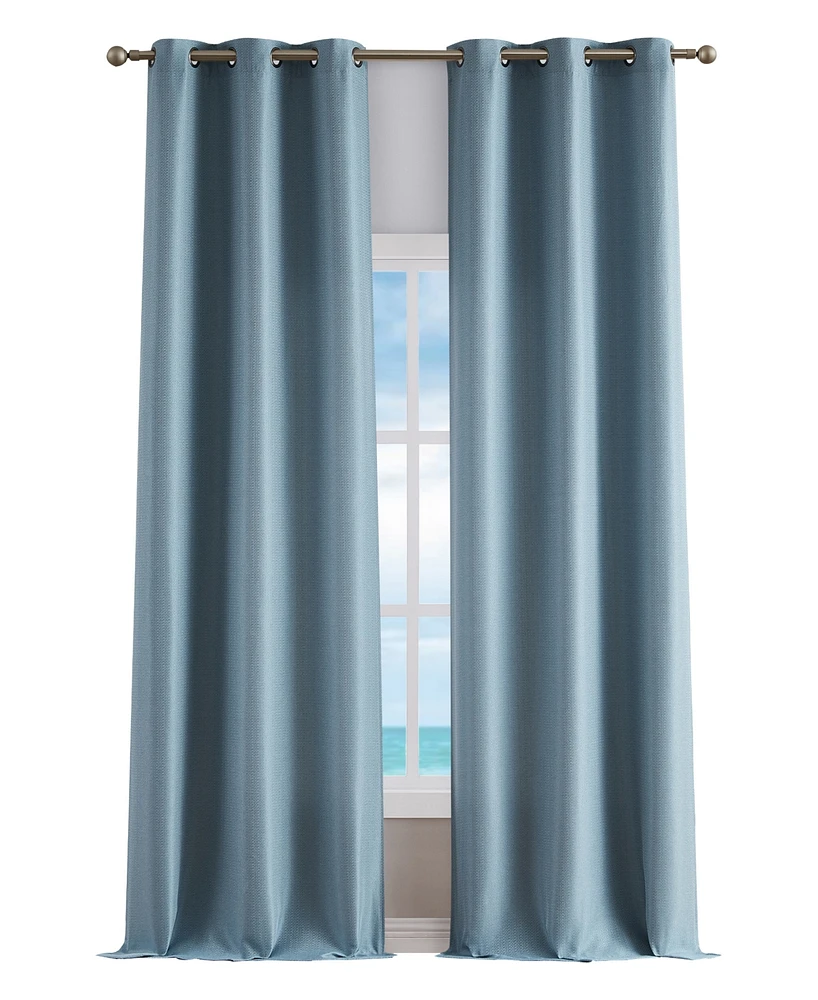 Nautica Milton Thermal Woven Room Darkening Grommet Window Curtain Panel Set