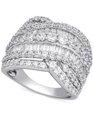Diamond Multirow Statement Ring (3 ct. t.w.) in 10k White Gold