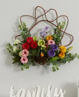 Nearly Natural 22" Spring Floral Wreath