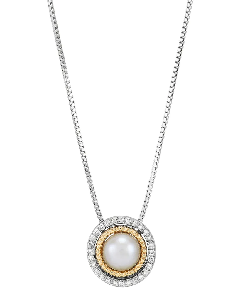 Macy's Pearl Necklace, 14k Gold Cultured Freshwater Pearl Pendant (11mm) -  Macy's