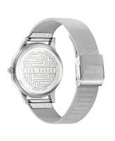 Ted Baker Women's Fitzrovia Charm Silver-Tone Mesh Bracelet Watch 34mm - Silver