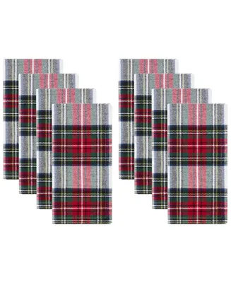 Elrene Christmas Classic Holiday Plaid 8 Piece Napkin Set, 17" x 17"