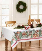 Elrene Storybook Christmas Village Holiday Tablecloth