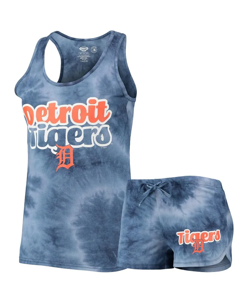 Women's Concepts Sport Navy Detroit Tigers Billboard Racerback Tank Top and Shorts Set