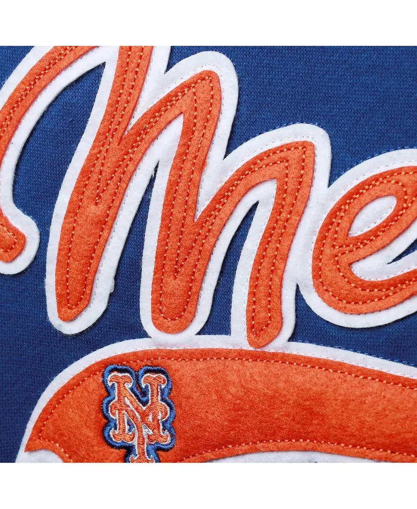 Women's Soft as a Grape Royal New York Mets Plus Side Split Pullover Hoodie