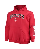 Men's Fanatics Red Houston Rockets Big and Tall Team Wordmark Pullover Hoodie