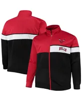 Men's Red, Black Chicago Bulls Big and Tall Pieced Body Full-Zip Track Jacket