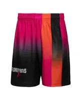 Men's Mitchell & Ness Pink, Black Miami Heat 2005/06 Hardwood Classics Fadeaway Reload 3.0 Swingman Shorts