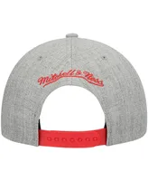 Men's Mitchell & Ness Heathered Gray Atlanta Hawks Hardwood Classics Team 2.0 Snapback Hat