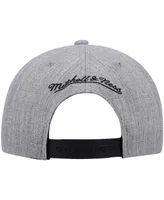 Men's Mitchell & Ness Heathered Gray Philadelphia 76ers Hardwood Classics Team 2.0 Snapback Hat