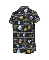 Women's Concepts Sport Navy Milwaukee Brewers Flagship Allover Print Top and Shorts Sleep Set