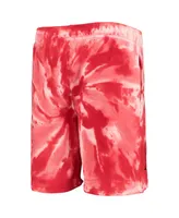 Big Boys Red Portland Trail Blazers Santa Monica Tie-Dye Shorts