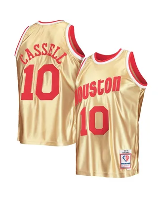 Men's Mitchell & Ness Sam Cassell Gold Houston Rockets 75th Anniversary 1993-94 Hardwood Classics Swingman Jersey