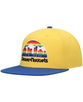 Men's Mitchell & Ness Gold and Royal Denver Nuggets Hardwood Classics Snapback Hat