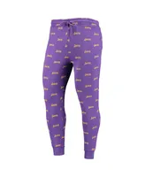 Men's The Wild Collective Purple Los Angeles Lakers Allover Logo Jogger Pants