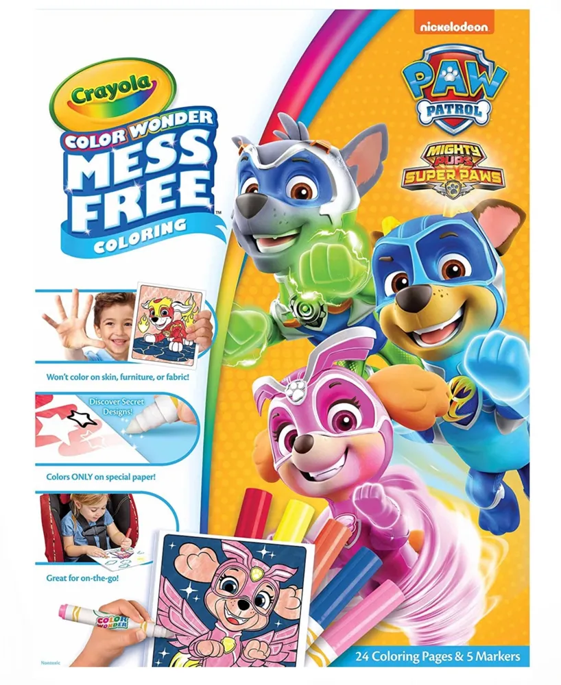 Crayola Mess Free "Paw Patrol, Super Paws" Adventures 18 Pages of Fun Games Fold lope