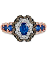 Le Vian Chocolatier Blueberry Sapphire (1 ct. t.w.) & Diamond (3/8 ct. t.w.) in 14k Rose & White Gold