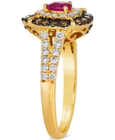 Le Vian Passion Ruby (1/4 ct. t.w.) & Diamond (3/4 ct. t.w.) Halo Ring in 14k Gold