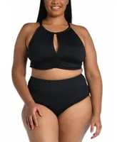 La Blanca Plus Size High Neck Tankini Top Bottoms